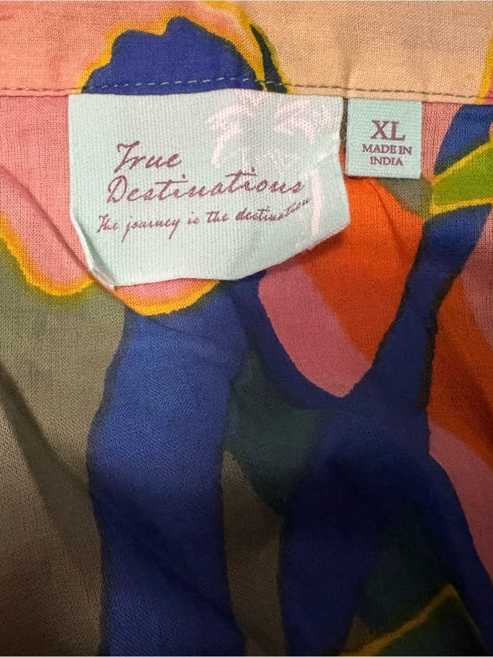 Vibrant Multicolor Floral Swim Coverup Shirt - Picture 4 of 5